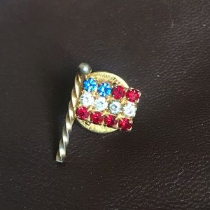 American Flag Crystal Pin